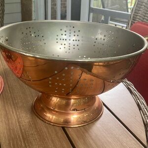 Copper and Silver Colander
Very large size 
Great shape